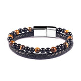 Tiger Eye Stone Braided Bracelet Men's Jewelry Gift