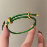 Adjustable Steel Wire Couple Bracelet, Large Hole Beads, Party Jewelry Gift