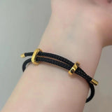 Adjustable Steel Wire Couple Bracelet, Large Hole Beads, Party Jewelry Gift