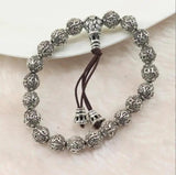 Tibetan Silver Beads Rope Bracelet for Men