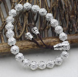 Tibetan Silver Beads Rope Bracelet for Men