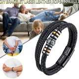 Love You Forever Leather Braided Bracelet with Gift Wristband Card