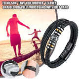 Love You Forever Leather Braided Bracelet with Gift Wristband Card