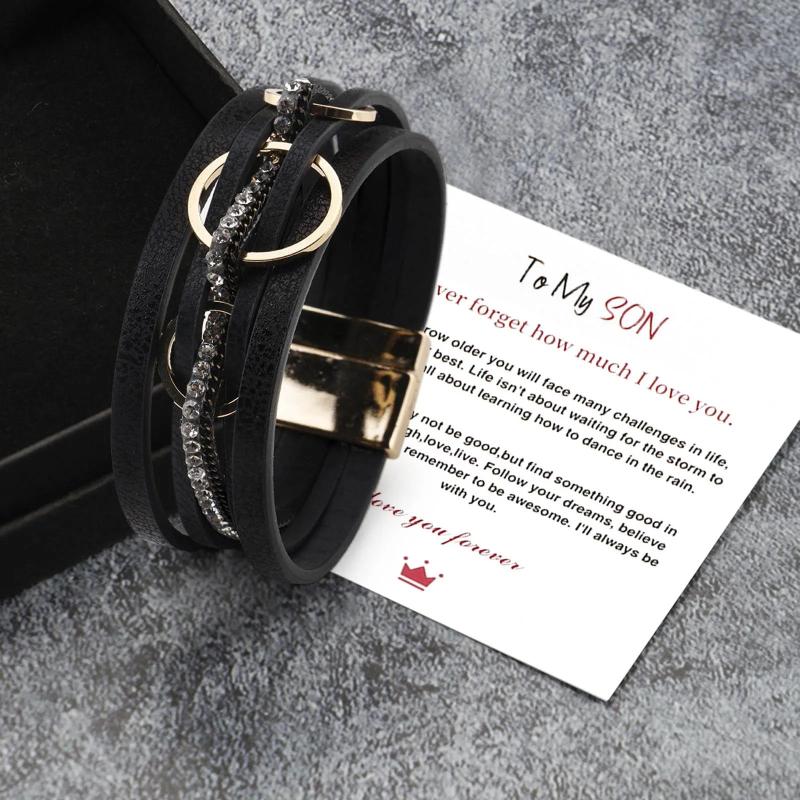 Boho Magnetic Buckle Multi-layer PU Leather Bracelet