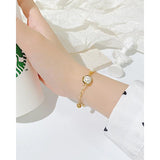 Stainless Steel Chain Bracelet with Pearl for Women