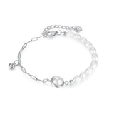 Stainless Steel Chain Bracelet with Pearl for Women