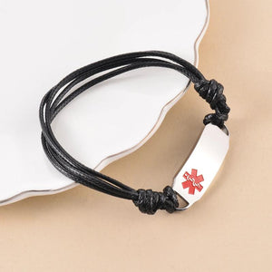 Medical Alert Stretch Wristband ID Bracelet Engraving