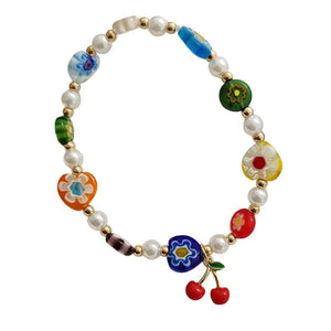 Sweet Small Fresh Flower Fruit Bracelet for Women