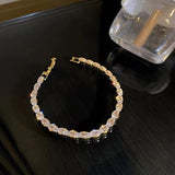 Rose Silver Tennis Bracelet Bangle for Women Gift Jewelry