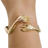 Hand Hug Bracelet Open Cuff Bangle Vintage Jewelry Gift for Couples