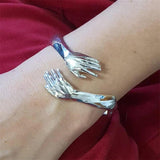 Hand Hug Bracelet Open Cuff Bangle Vintage Jewelry Gift for Couples