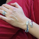 Hand Hug Bracelet Open Cuff Bangle Vintage Jewelry Gift for Couples
