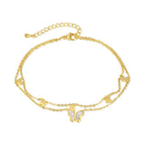 Titanium Steel Double Butterfly Stainless Steel Anklets
