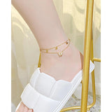 Titanium Steel Double Butterfly Stainless Steel Anklets
