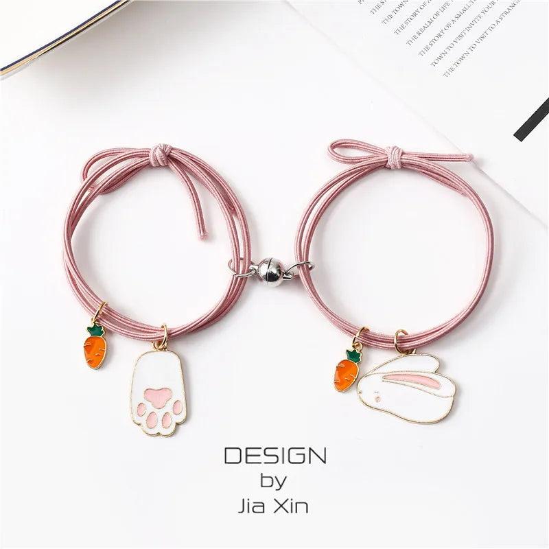 Rabbit Magnet Attract Bracelet Adjustable Friendship Couples Jewelry
