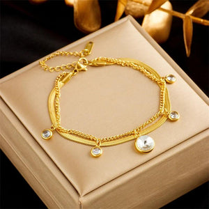 316 SS Zircon Pendant Bracelet Women's Jewelry Party Gift Bijoux Accessories