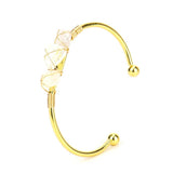 Copper Wire Wrap Stone Bangle Bracelet for Women