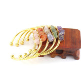 Copper Wire Wrap Stone Bangle Bracelet for Women