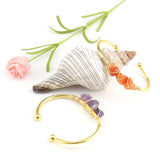 Copper Wire Wrap Stone Bangle Bracelet for Women