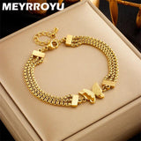316 Stainless Steel Butterfly Pendant Bracelet For Women