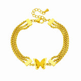 316 Stainless Steel Butterfly Pendant Bracelet For Women