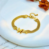 316 Stainless Steel Butterfly Pendant Bracelet For Women