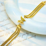 316 Stainless Steel Butterfly Pendant Bracelet For Women
