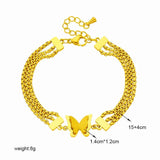 316 Stainless Steel Butterfly Pendant Bracelet For Women