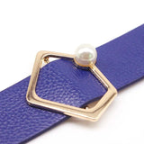 Punk Pearl Leather Bracelets Women Cuff Wrap Jewelry