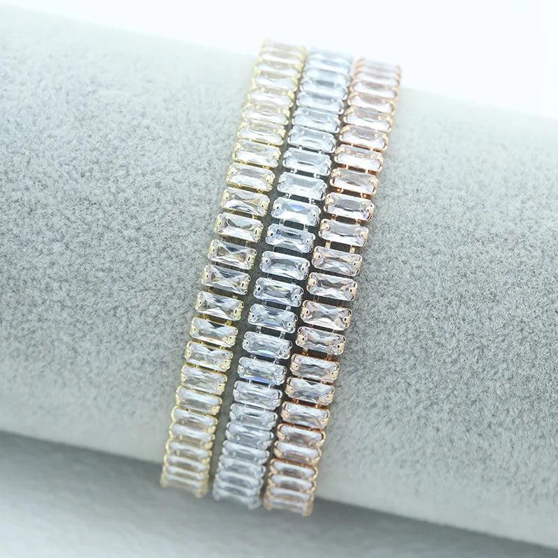 Zircon Studded Copper Bracelet Women's Jewelry