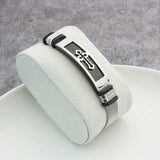 Vintage Stainless Steel Cross Charm Bracelet