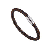 Men's Titanium Steel Leather Woven Bracelet
