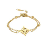 Witch Knot Charm Bracelet Stainless Steel Double Layer Wicca Jewelry