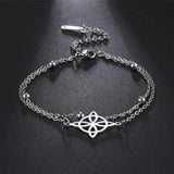 Witch Knot Charm Bracelet Stainless Steel Double Layer Wicca Jewelry