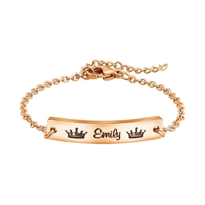 Custom Kid's Bar Bracelet - 140mm Stainless Steel