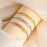 Custom Kid's Bar Bracelet - 140mm Stainless Steel