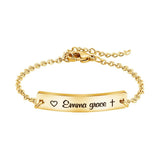 Custom Kid's Bar Bracelet - 140mm Stainless Steel