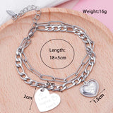 Bohemia Cuban Chain Stone Beads Bracelets, Silver Plated Jewelry