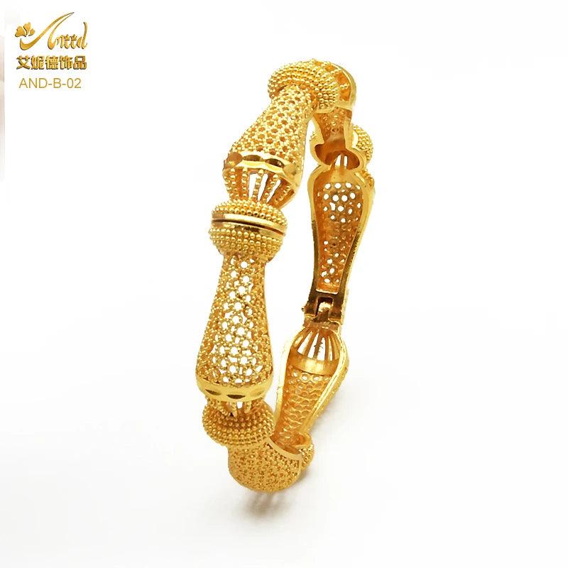 Dubai Africa 24K Plated Bracelet Jewelry Indian Femme Bridal Gift Bangles