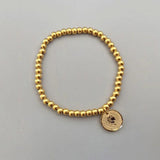 316L Stainless Steel Portrait Pendant Bracelet Beaded Chain For Women