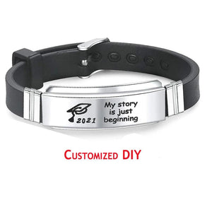 Silicone Bar Bracelets Men Anniversary Jewelry Adjustable Wristband