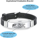 Silicone Bar Bracelets Men Anniversary Jewelry Adjustable Wristband