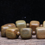 Men's Square Wood Beads Bracelet 16mm Elastic