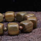 Men's Square Wood Beads Bracelet 16mm Elastic