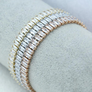 Zircon Inlaid Copper Bracelet for Prom Banquet
