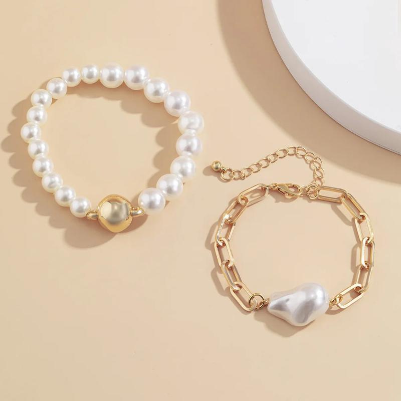 Special-Shaped Pearl Suit Bracelet Geometric Chain Beaded Hand Ornaments