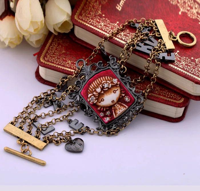 Multilayer Gothic Girl Wide Bracelet