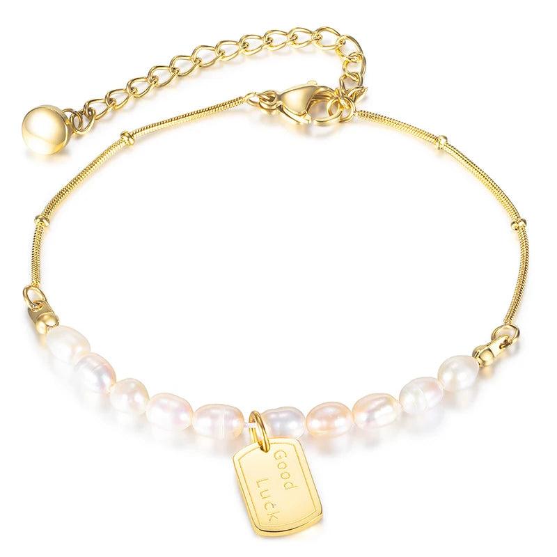 Adjustable Women Stainless Steel Good Luck Bracelet