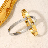 LOVE Crystal Bangle Golden Stainless Steel Bracelet for Women