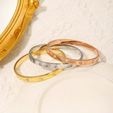 LOVE Crystal Bangle Golden Stainless Steel Bracelet for Women